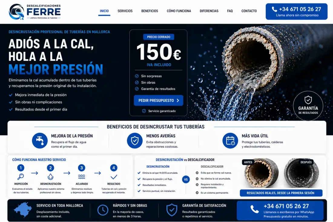 Web de Descalcificaciones Ferre